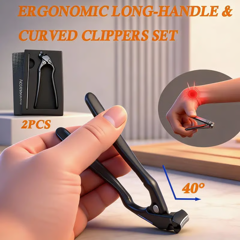 Precision long-handled nail clippers